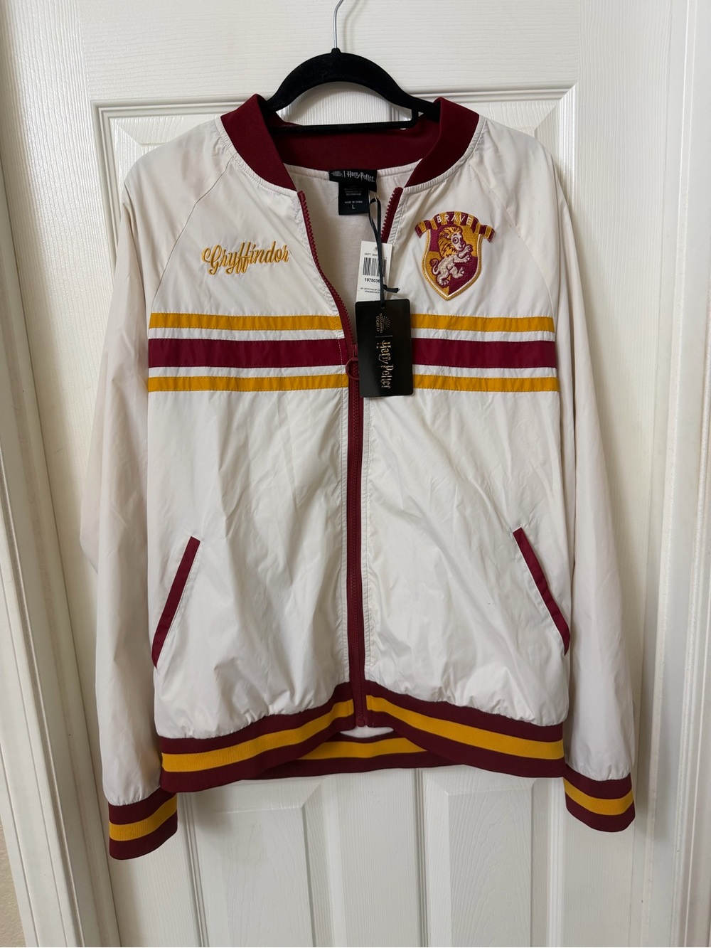 Warner Bros. Gryffindor White Jacket with Maroon & Gold Trim
